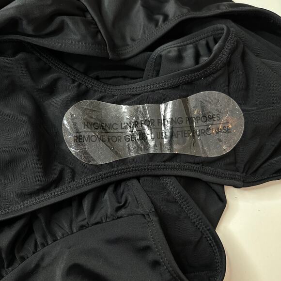 Torrid Lattice Ruched Front One Piece Swimsuit Black Plus Size 5X NWT - Picture 10 of 13